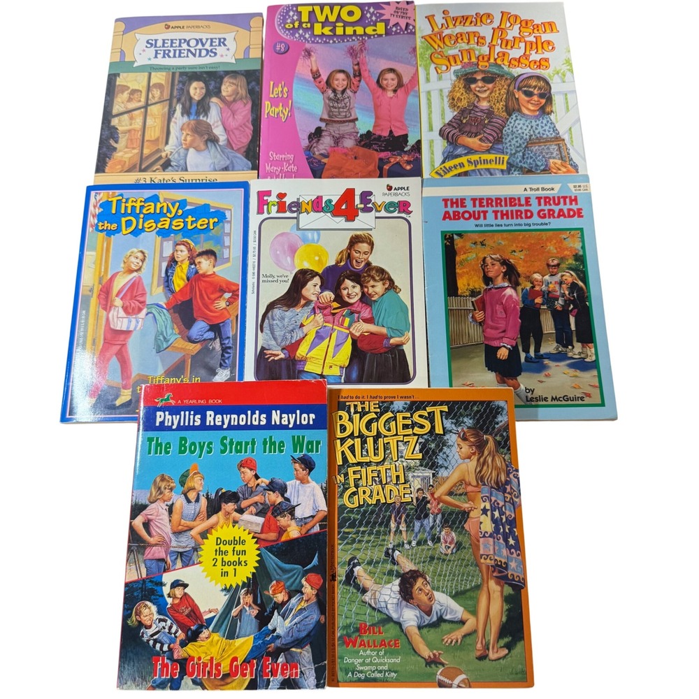 Vintage 80s 90s Middle Grade Book Lot Sleepover Friends Two of a Kind 8 Books